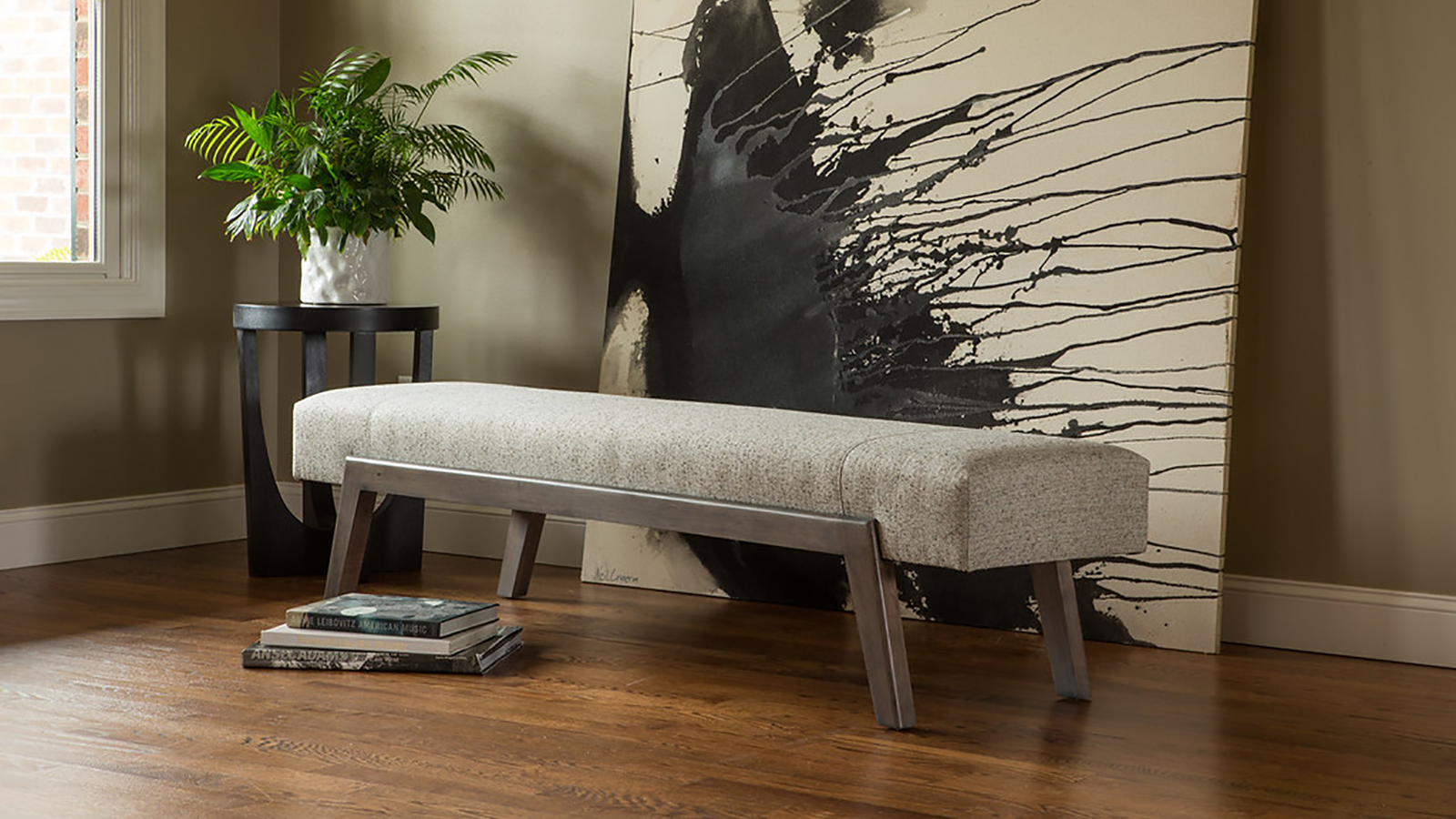 Custom Upholstered Modern Bench by Cox Manufacturing