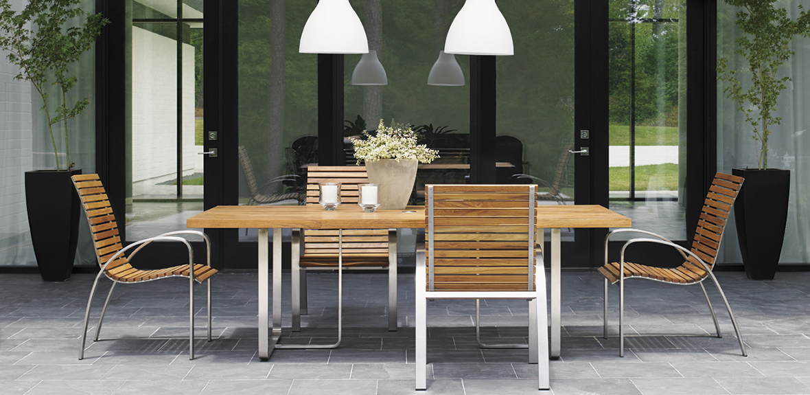 Modern Wood & Metal Modern Dining Table & Chairs by Tommy Bahama