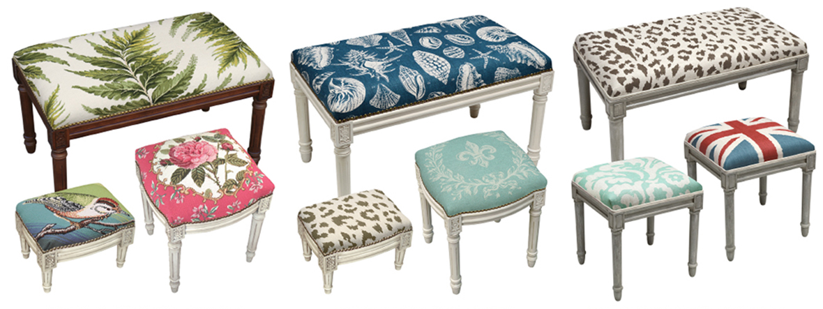 123 Creations Upholstered Benches, Vanity & Footstools at Sedlak Interiors 