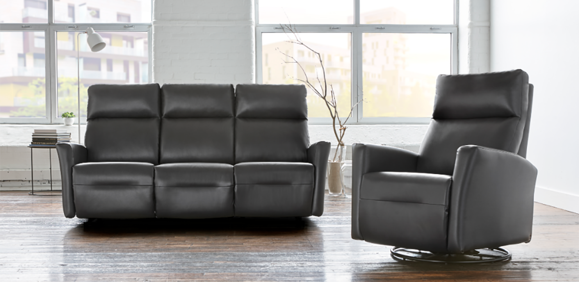 Elran Leather Sofa Set & Recliner at Sedlak Interiors
