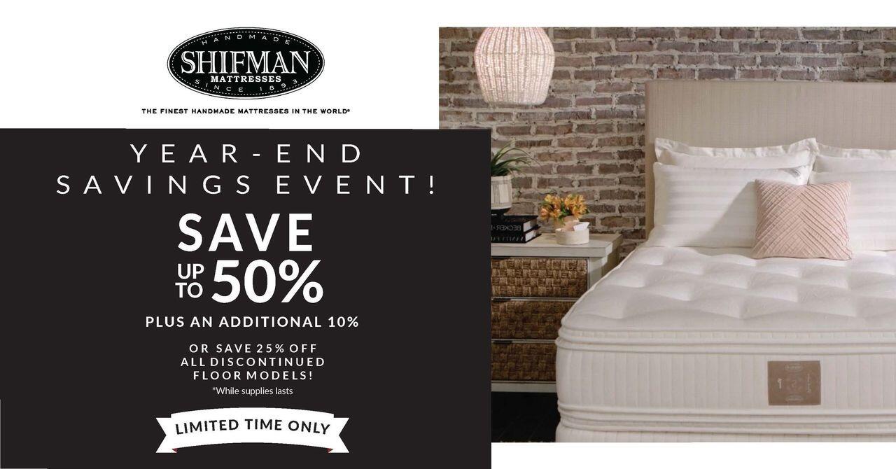 Save up to 50% off Shifman Mattresses